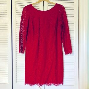 Red Shoshanna Lace Sheath Dress
